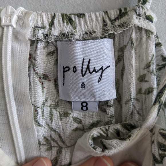 POLLY Crinkle Gauze Botanical Print Faux Wrap Style Sundress 8 - Picture 2 of 9